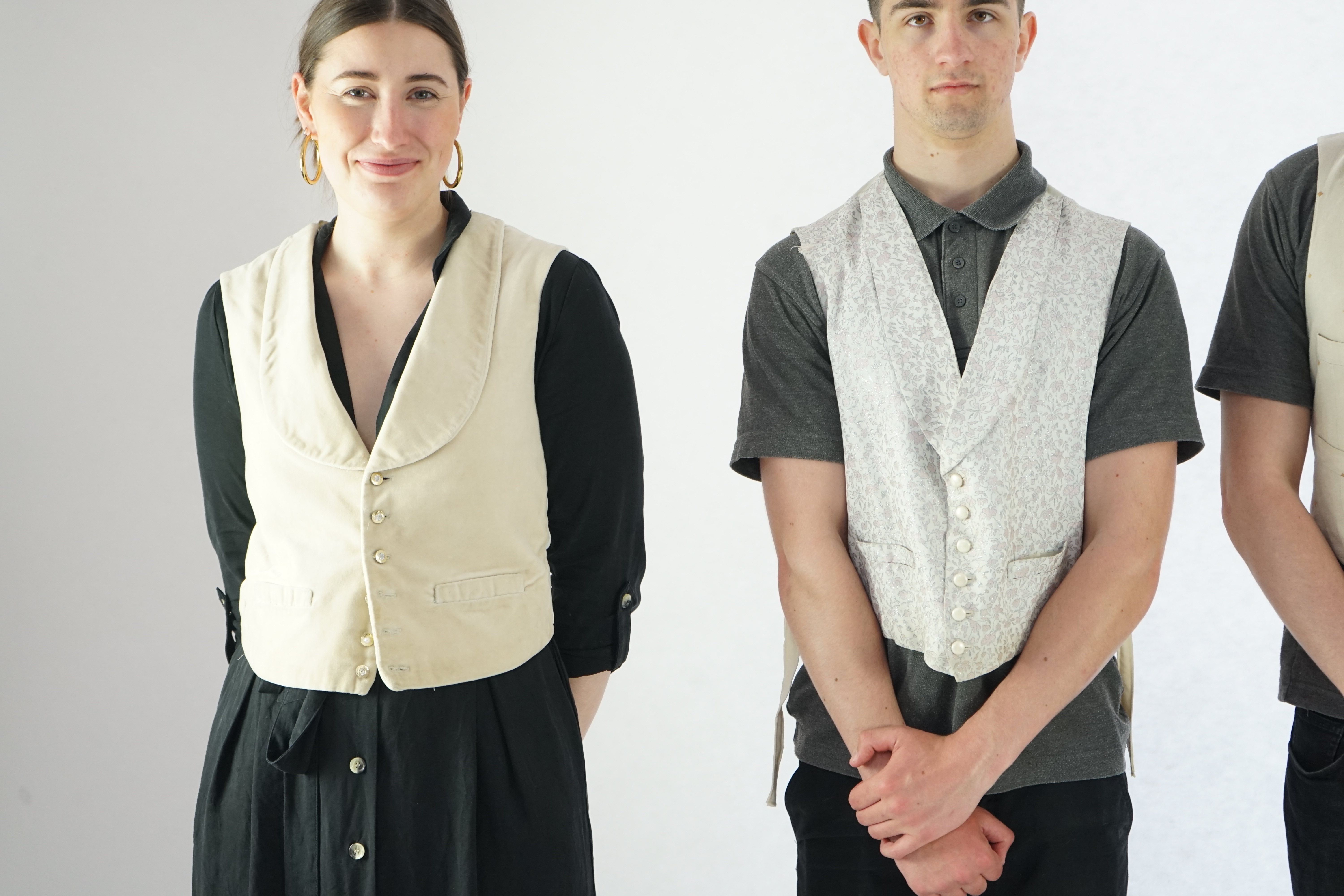 Four 19th Century light coloured evening waistcoats. Approx size 38